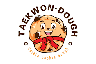 design fun cartoon food truck edible cookie logo