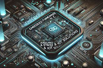 design embeded firmware programing in c, iot solutions arduino stm32 esp32 nfr52