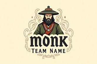 create outstanding monk logo with express delivery