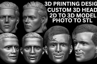 do 3d custom design for 3d printing 3d model articulated photo to stl 3d model