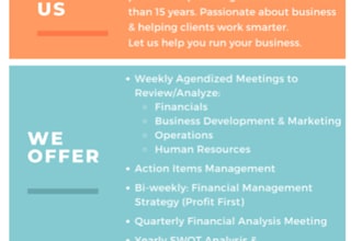 host weekly business management meetings with financial bookkeeping option