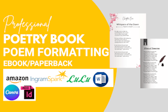 design custom children poetry book formatting poem interior layout chapbook epub