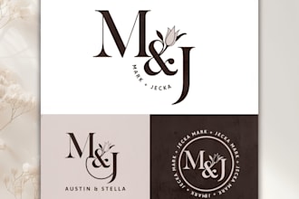 design an elegant monogram wedding logo and initials