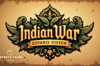 create awesome indian war logo with text any file