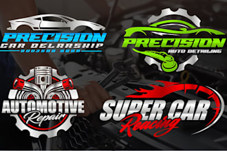 design luxury auto dealership, car wash and automotive logo