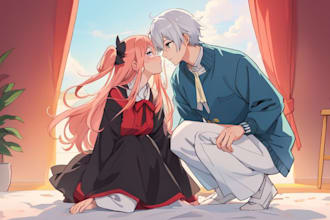 draw anime character, oc, couple, photo into anime style