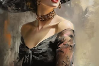 draw realistic digital portrait art in oil painting style