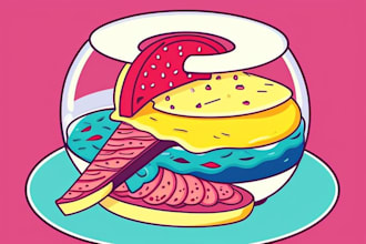 create a unique food pop art style artwork