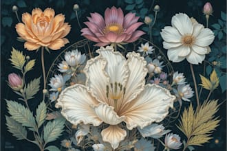 draw botanical illustration art for you