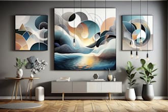 design abstract wall art for your etsy shop