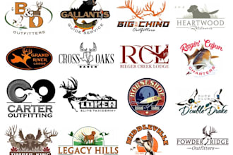 draw modern custom hunting logo design for your business