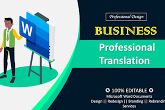 professionally translated in english, german, french, and spanish