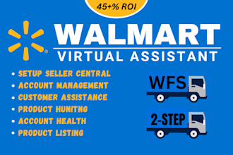 manage your walmart dropshipping, 2 step and wfs store as your dedicated VA