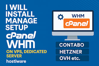 install and fully manage cpanel whm on vps, contabo, hetzner, ovh