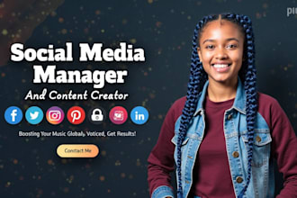 be your music social media manager, distribute music, content creator