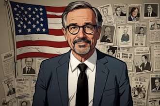 make political cartoon caricature for you