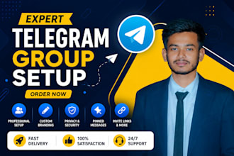 professionally setup your telegram group or channel