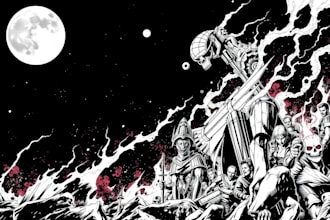 manga page custom dark berserk style art in high quality