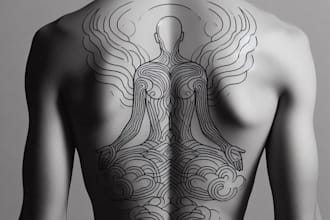 draw a minimalist line art tattoo design