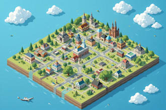 create a isometric map vector illustration