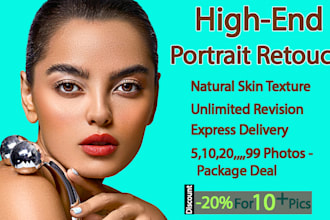 do photoshop highend portrait and beauty retouching for flawless results