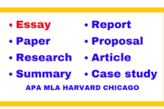 do essay writing, research and summary, case study analysis, report paper, apa