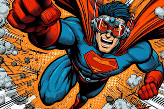 draw superhero comic characters or cartoon
