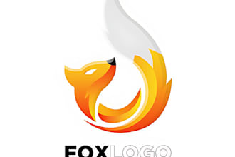 design mascot wolf or fire fox logo