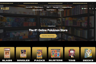 design shopify pokemon website pokemon card store ccg pokemon trading card store