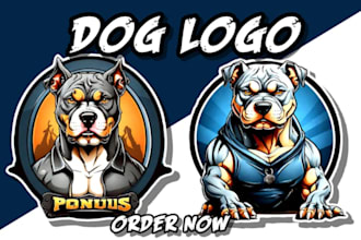 draw a mascot logo design for your kennel, pet shop