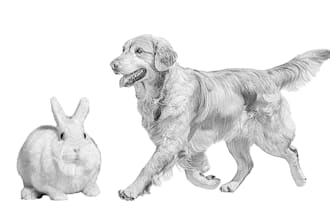 do custom your pet portrait drawing, dog, cat, rabbit, etc