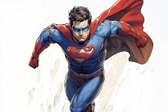 draw amazing couple superhero character