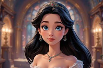 draw cartoon character portrait in disney style