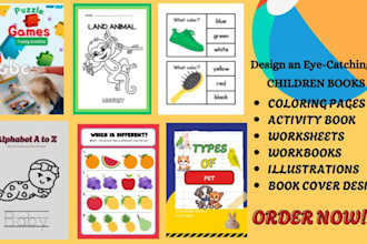 design kids activity book, coloring, handwriting workbook for amazon KDP