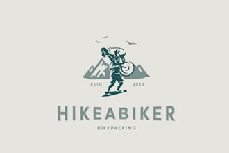 design a unique travel, mountain, camp, or adventure logo