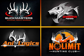 design the best fishing hunting outdoor and adventure logo for your brand