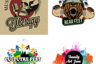 design party birthday cultural festival logo for you events
