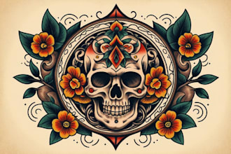do traditional old school tattoo for clothing, apparel