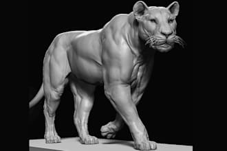 sculpt custom 3d animal model realistic 3d dinosaur minis 3d tiger figuring stl