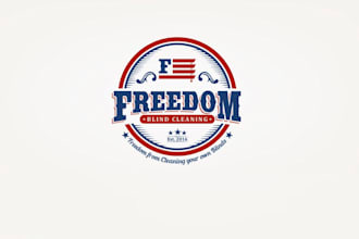design vintage patriotic blinds cleaning company logo