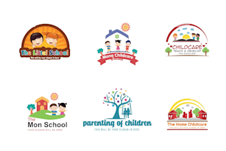 design childcare, education kids, and children logo