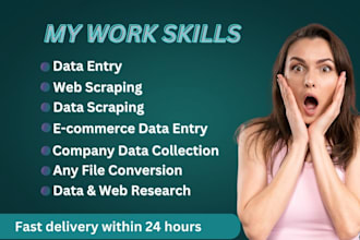 do data entry, web scraping, data scraping, file conversion