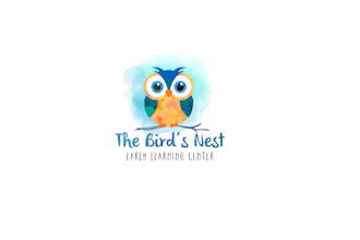 design watercolor owl childcare business logo