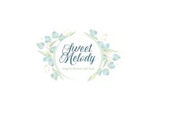 design watercolor nature musical notes logo