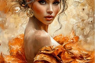 digitally paint your image in the style of an abstract oil painting