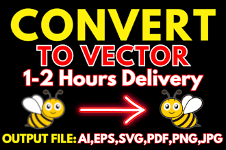 fix and vectorize ai generated logo or image for printing in 1 hour