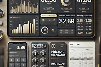 build a web app for expense tracking and pricing calculation with PDF invoicing