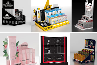 design posm product display, 3d counter display