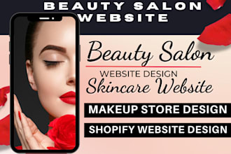 design beauty website, beauty salon spa website, salon, makeup shopify store
