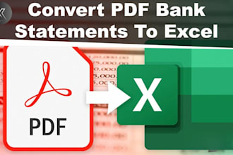 reconcile bank statements, convert pdfs to excel, CSV, or google sheets,